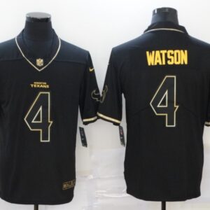 Nike Texans 4 Deshaun Watson  2020 Black Gold Limited Men Jersey