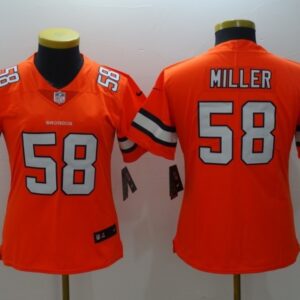 Broncos 58 Von Miller Orange Color Rush Women Jersey
