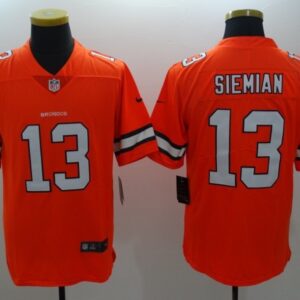 Broncos 13 Trevor Siemian Orange Color Rush Men Limited Jersey