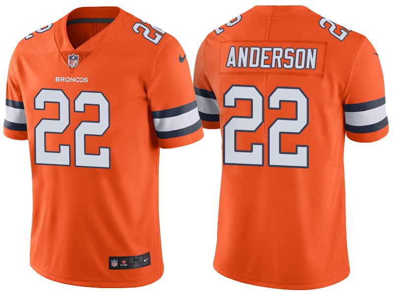 Broncos 22 C.J. Anderson Orange Color Rush Men Limited Jersey