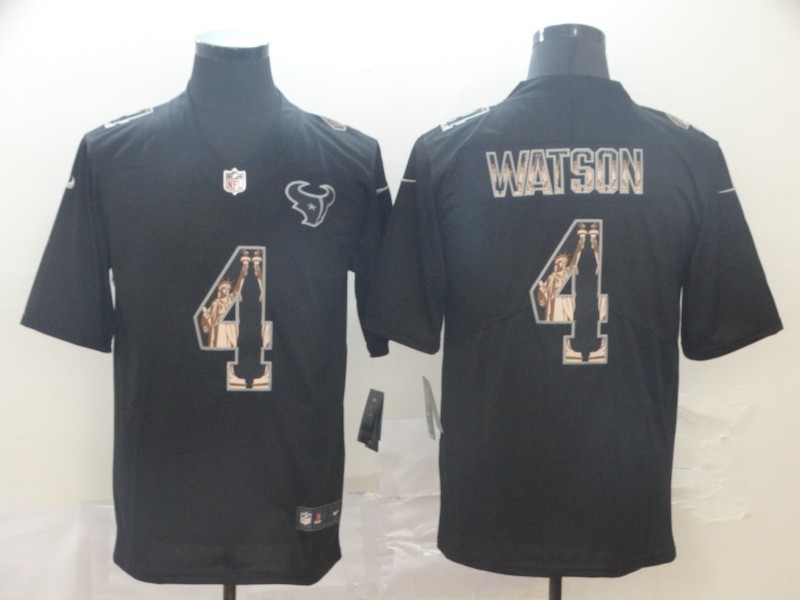 Nike Texans 4 Deshaun Watson Black Statue of Liberty Limited Men Jersey