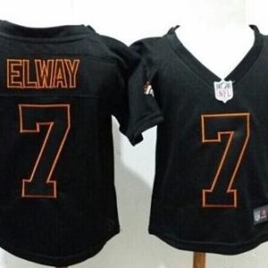 Broncos 7 John Elway Black Lights Out Toddler Jersey