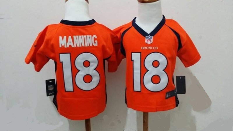 Broncos 18 Peyton Manning Orange Toddler Jersey