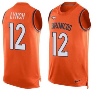 Broncos 12 Paxton Lynch Orange Men 2016 Draft Limited Tank Top Jersey