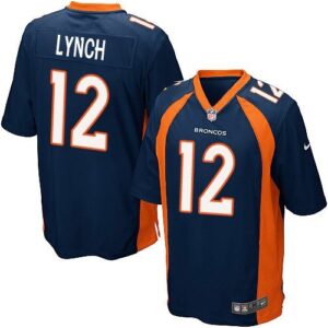 Broncos 12 Paxton Lynch Blue Alternate Youth 2016 Draft New Jersey