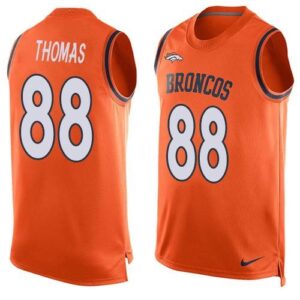 Broncos 88 Demaryius Thomas Orange Men Limited Tank Top Jersey