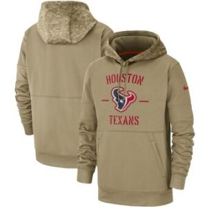 Nike Houston Texans Tan 2019 Salute To Service Sideline Therma Pullover Hoodie
