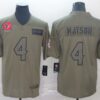 Nike Texans 4 Deshaun Watson 2019 Olive Salute To Service Limited Men Jersey