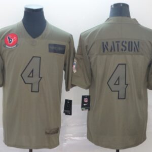 Nike Texans 4 Deshaun Watson 2019 Olive Salute To Service Limited Men Jersey