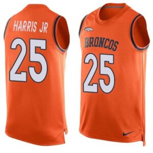 Broncos 25 Chris Harris Jr Orange Men Limited Tank Top Jersey