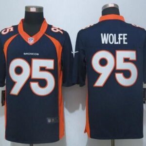 Broncos 95 Derek Wolfe Navy Blue Alternate Men Stitched New Limited Jersey