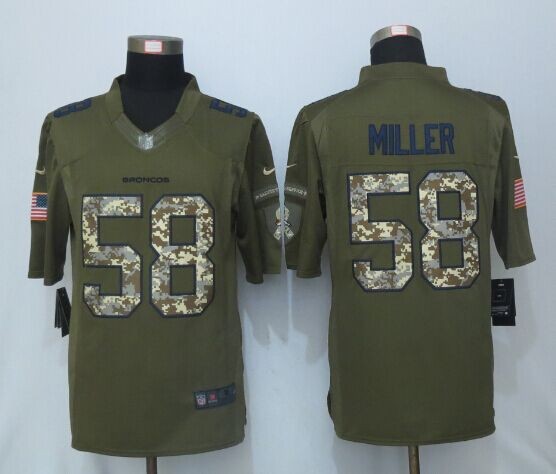 Nike Broncos 58 Von Miller Green Salute To Service Limited Jersey