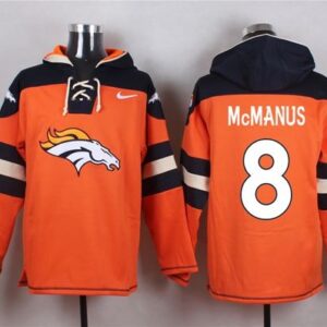 Broncos 8 Brandon McManus Orange Player Pullover Sweatshirt Hoodie