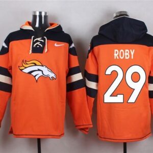 Broncos 29 Bradley Roby Orange Player Pullover Sweatshirt Hoodie