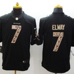 Broncos 7 John Elway Black Men Stitched Limited Salute to Service Jersey