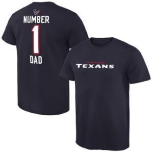 Houston Texans Pro Line Number 1 Dad T-Shirt Navy Blue