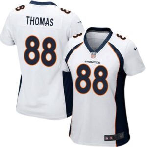 Broncos 88 Demaryius Thomas White Women Jersey