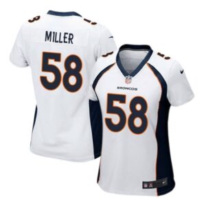 Broncos 58 Von Miller White Women Jersey