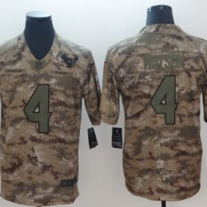 Nike Texans 4 Deshaun Watson 2018 Camo Salute to Service Limited Men Jersey