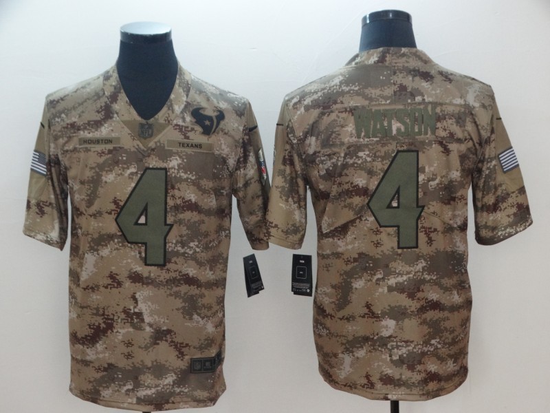 Nike Texans 4 Deshaun Watson 2018 Camo Salute to Service Limited Men Jersey