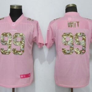 Nike Texans 99 J.J. Watt Pink Camo Fashion Limited Women Jersey