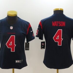 Nike Texans 4 Deshaun Watson Navy Color Rush Limited Women Jersey