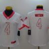 Texans 4 Deshaun Watson White Pink Women Jersey