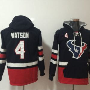 Houston Texans 4 Deshaun Watson Navy All Stitched Hooded Men Sweatshirt