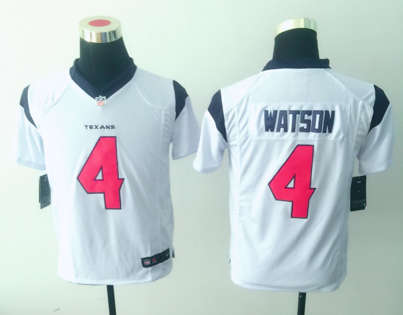 Texans 4 Deshaun Watson White Youth Jersey