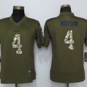 Nike Texans 4 Deshaun Watson Green Salute to Service Limited Women Jersey