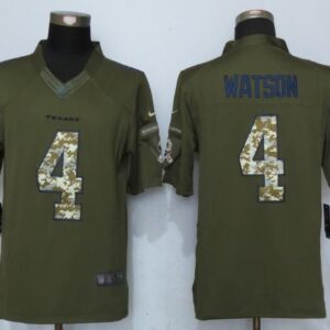 Nike Texans 4 Deshaun Watson Green Salute to Service Limited Jersey