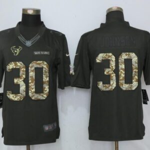 Nike Texans 30 Kevin Johnson Anthracite Salute to Service Limited Jersey