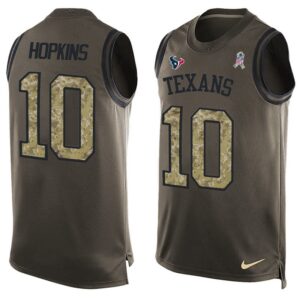 Nike Texans 10 Deandre Hopkins Olive Green Salute To Service Tank Top