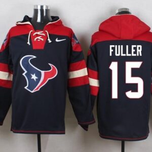 Nike Texans 15 Will Fuller Navy Blue Player Pullover Hoodie