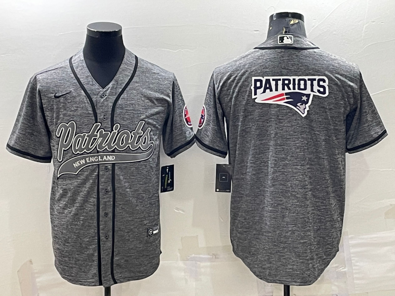 Nike Patriots Blank Grey Vapor Baseball Logo Limited Men Jersey