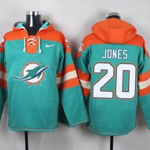 Dolphins 20 Reshad Jones Aqua Green Player Pullover Sweatshirt Hoodie