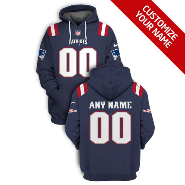 Patriots Customized Navy 2021 Stitched New Hoodie