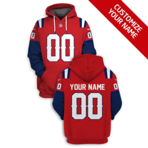 Patriots Customized Red Blue 2021 Stitched New Hoodie