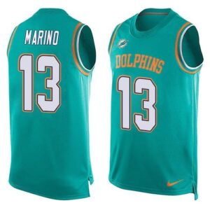 Dolphins 13 Dan Marino Aqua Green Men Limited Tank Top Jersey