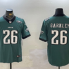 Nike Eagles 26 Saquon Barkley New Lettering Green Vapor Limited Men Jersey