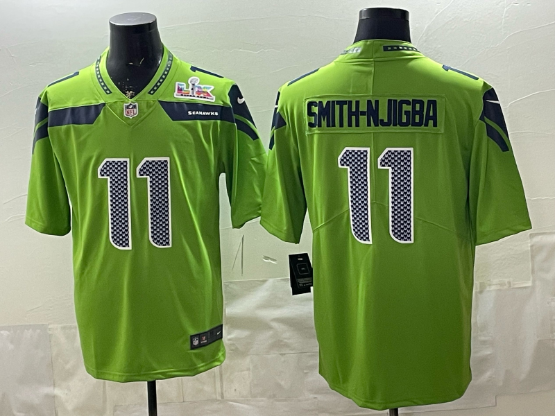 Seattle Seahawks 11 Smith Njigba Green 2026 Super Bowl LX Vapor Limited Men Jersey