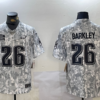 Nike Eagles 26 Saquon Barkley  Arctic Camo 2024 F.U.S.E. Salute to Service Limited Men Jersey (Runs Small)