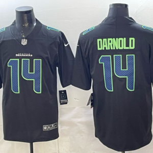Seattle Seahawks 14 Darnold Black Vapor Limited Men Jersey