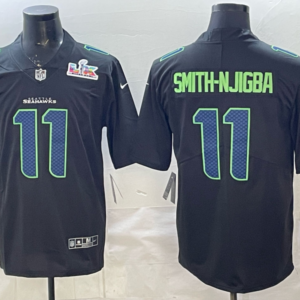 Seattle Seahawks 11 Jaxon Smith-Njigba Black 2026 Super Bowl LX Vapor Limited Men Jersey