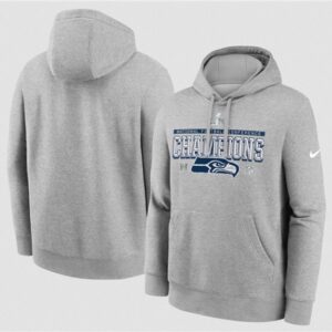 Seattle Seahawks Heather Gray 2025 Champions Locker Room Trophy Collection Hoodie