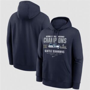 Seattle Seahawks College Navy 2025 Champions Team Nation Hoodie