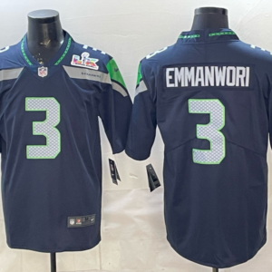 Seattle Seahawks 3 Emmanwori Blue 2026 Super Bowl LX Vapor Limited Men Jersey