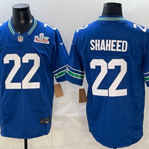 Seattle Seahawks 22 Shaheed Blue 2026 Super Bowl LX F.U.S.E. Vapor Limited Men Jersey