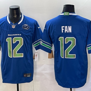 Seattle Seahawks 12 Fan Blue F.U.S.E. Vapor Limited Men Jersey with 50th Patch