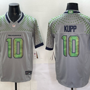 Nike Seahawks 10 Cooper Kupp Grey 2025 Rivalries F.U.S.E. Vapor Limited Men Jersey